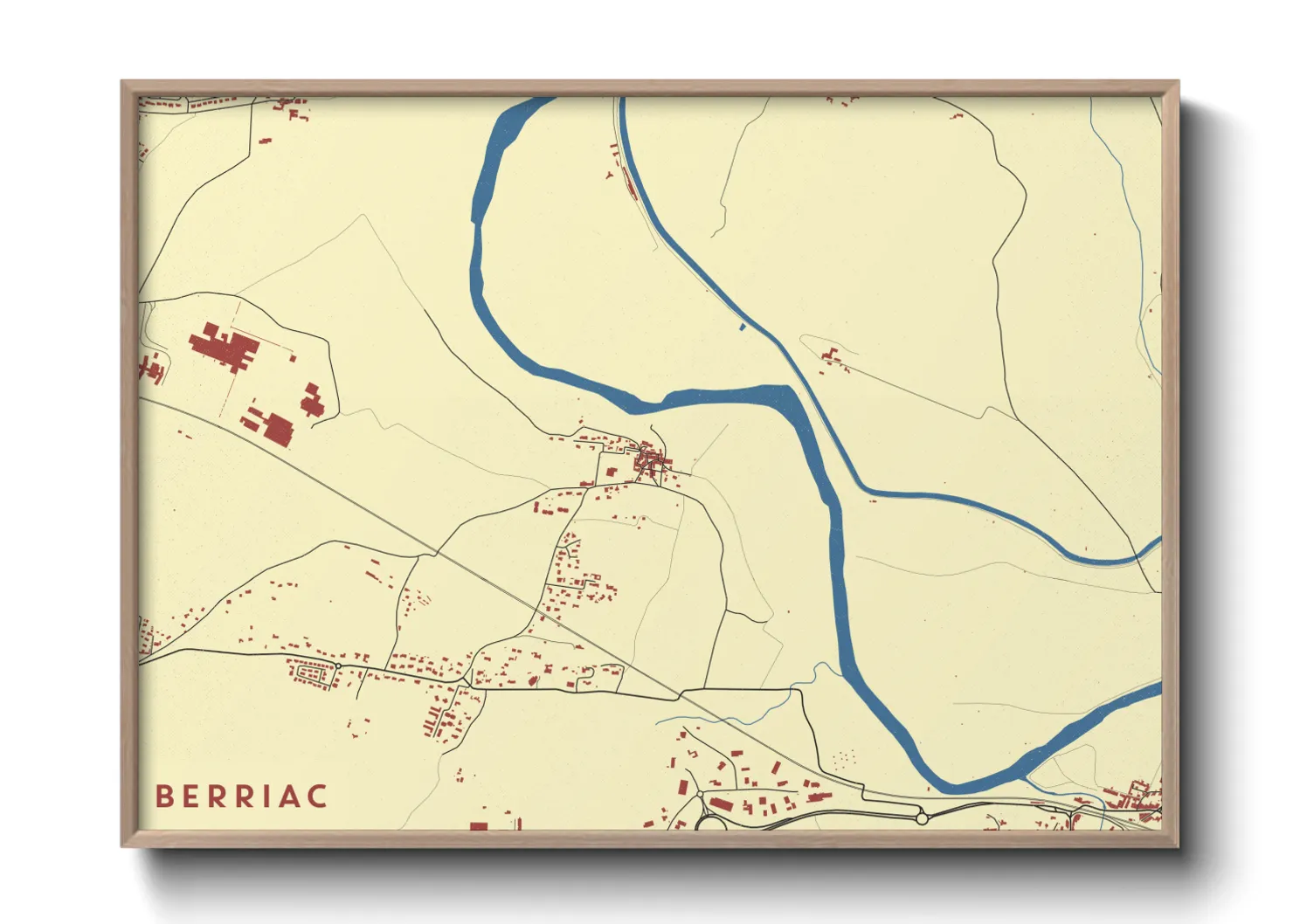 Une affiche de carte sur Berriac