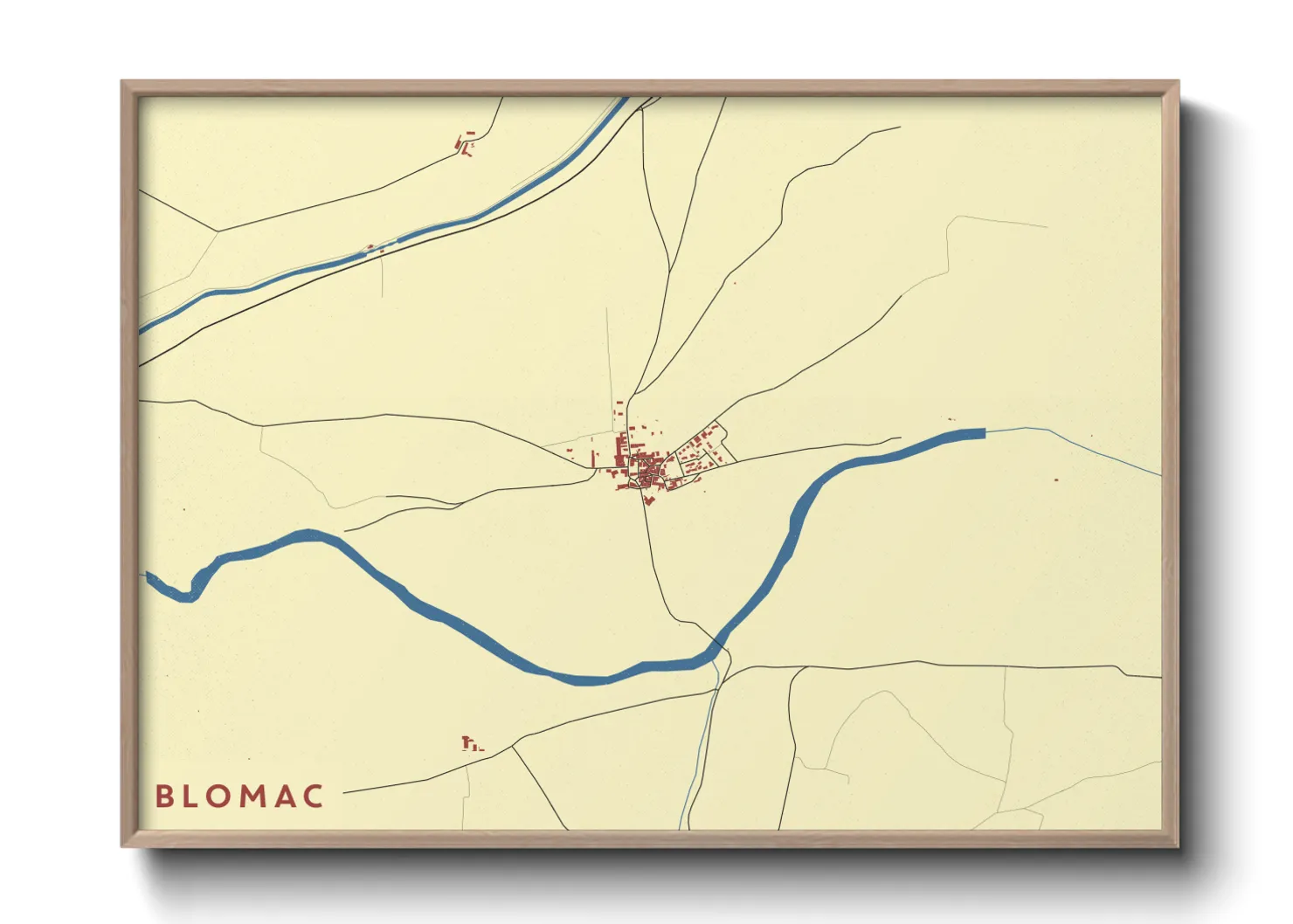 Une affiche de carte sur Blomac