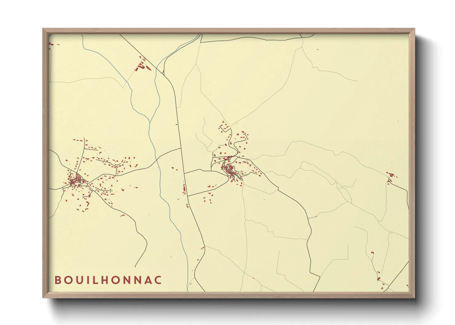 Une affiche de carte sur Bouilhonnac
