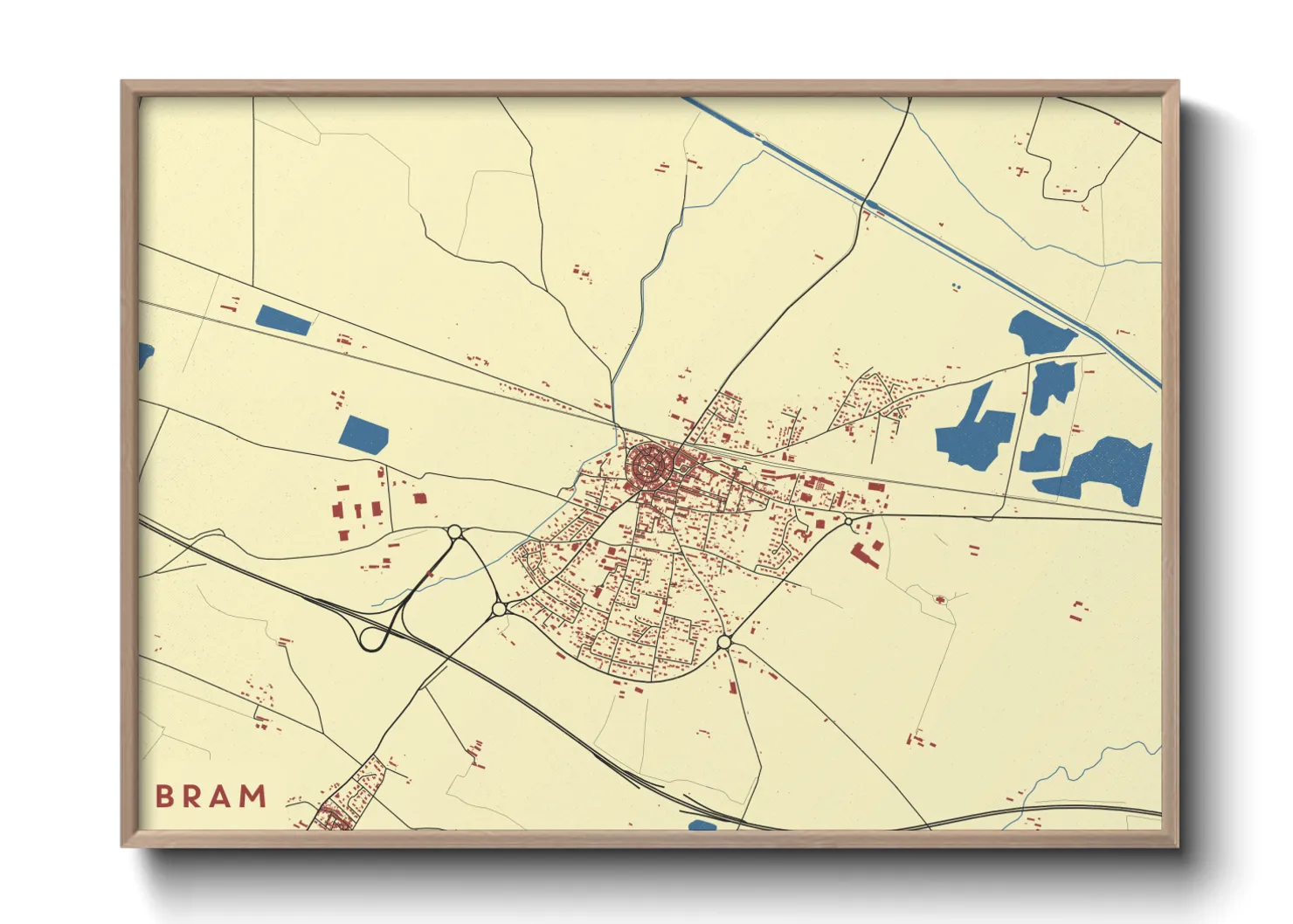 Une affiche de carte sur Bram