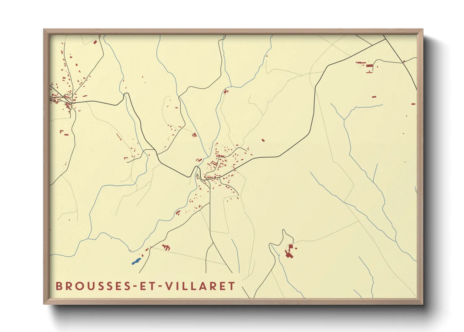 Une affiche de carte sur Brousses-et-Villaret
