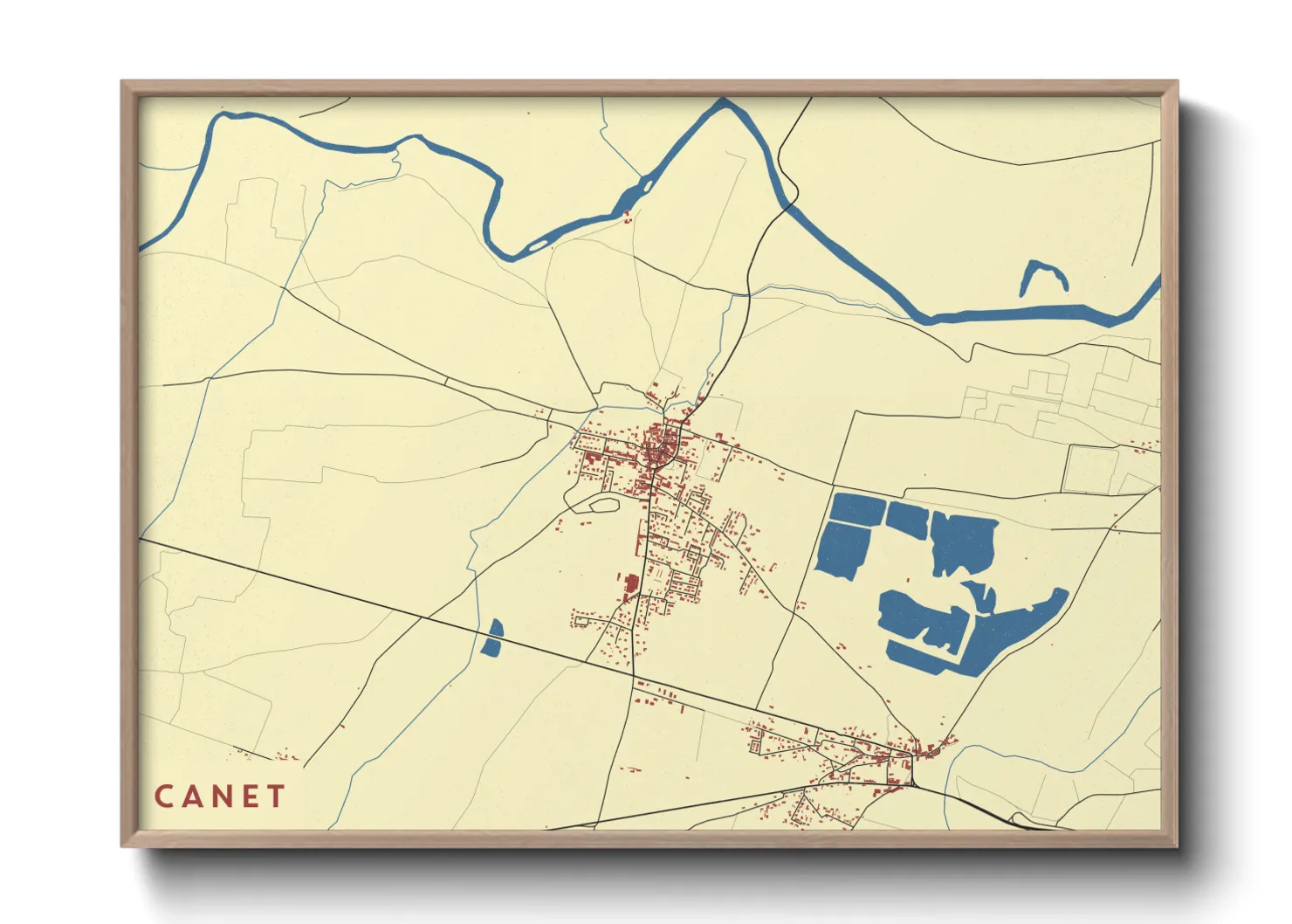 Une affiche de carte sur Canet