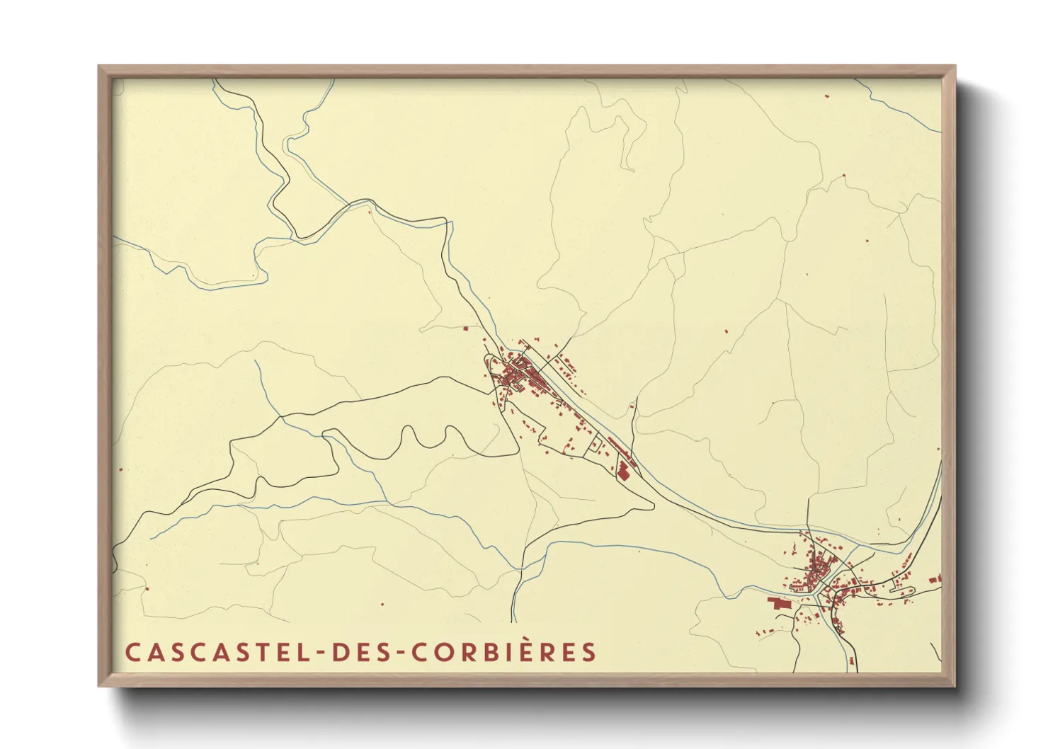 Une affiche de carte sur Cascastel-des-Corbières