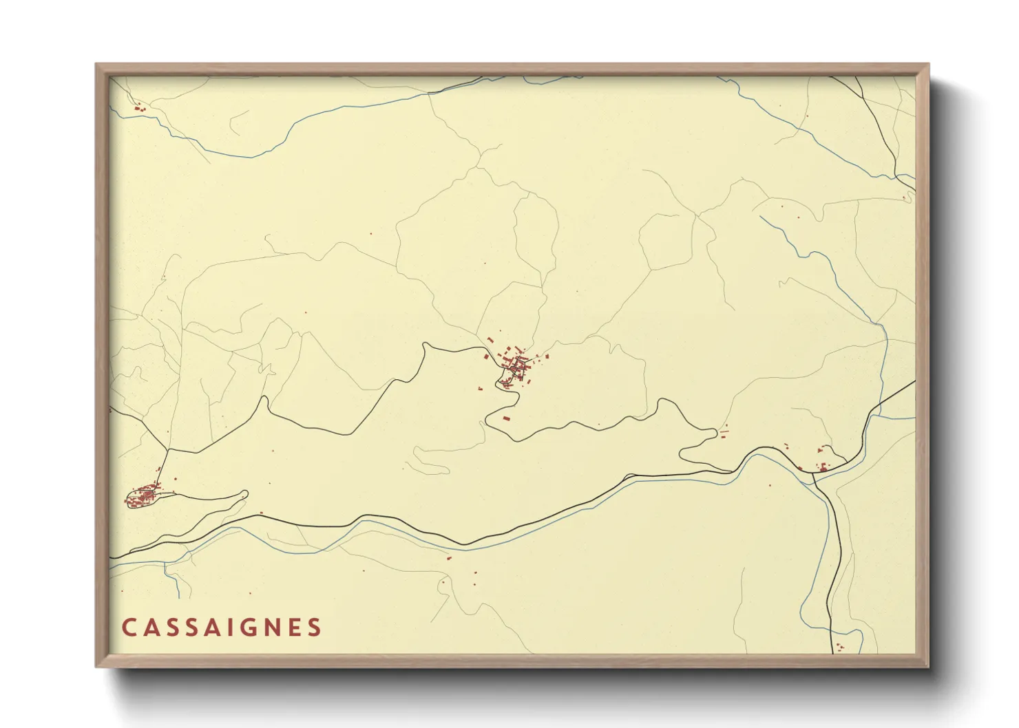 Une affiche de carte sur Cassaignes