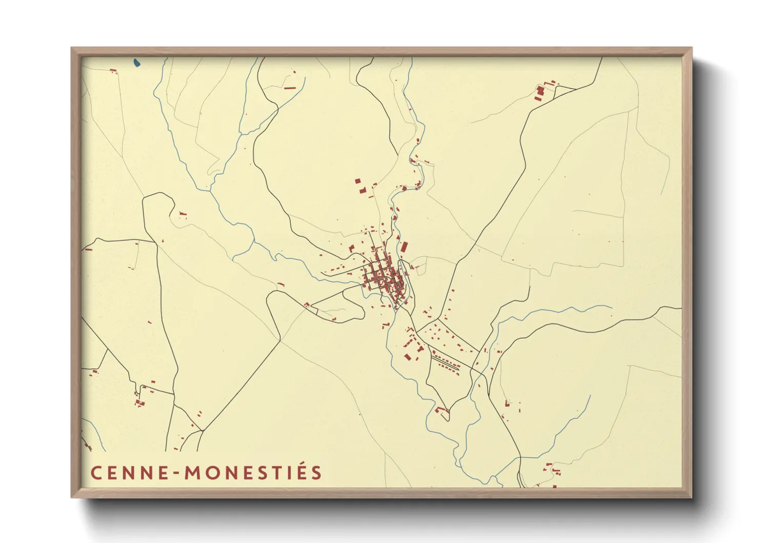 Une affiche de carte sur Cenne-Monestiés