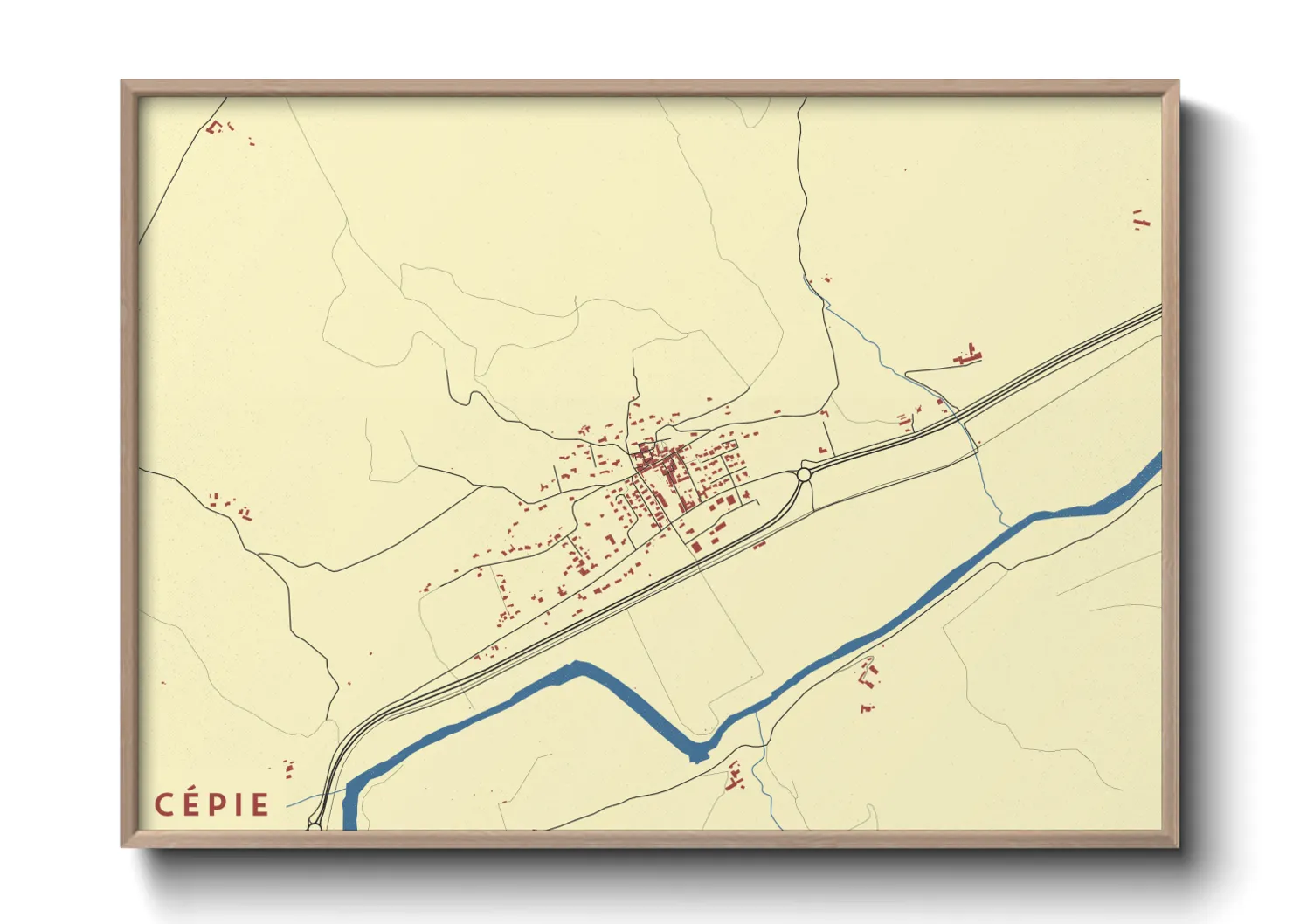 Une affiche de carte sur Cépie