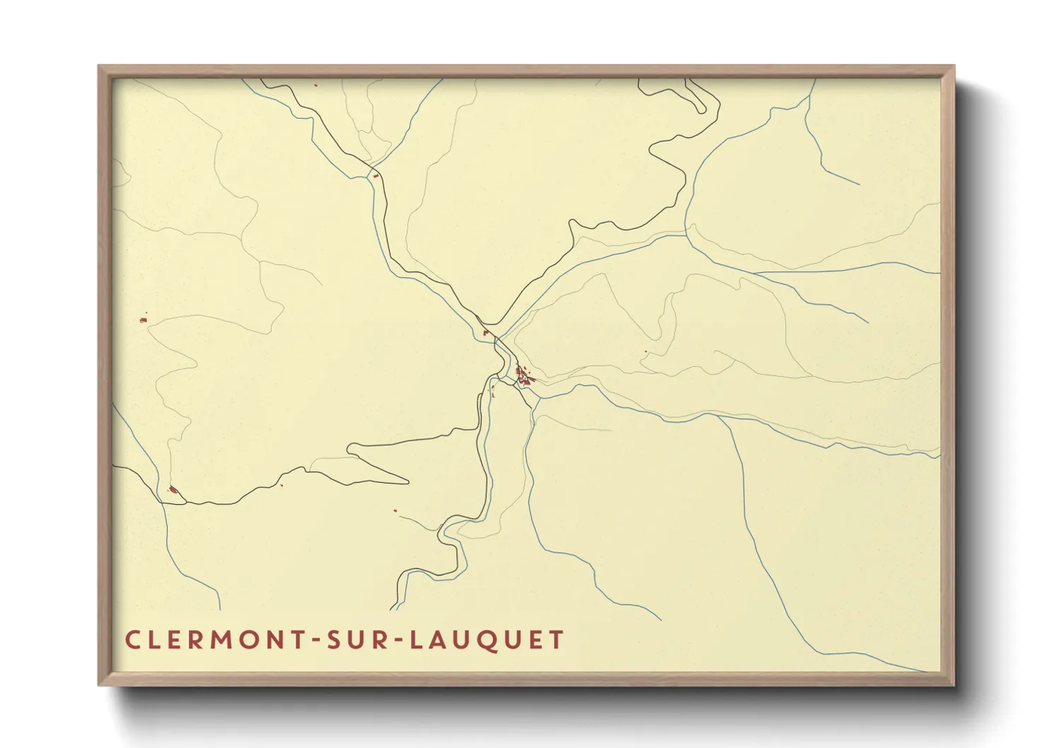 Une affiche de carte sur Clermont-sur-Lauquet