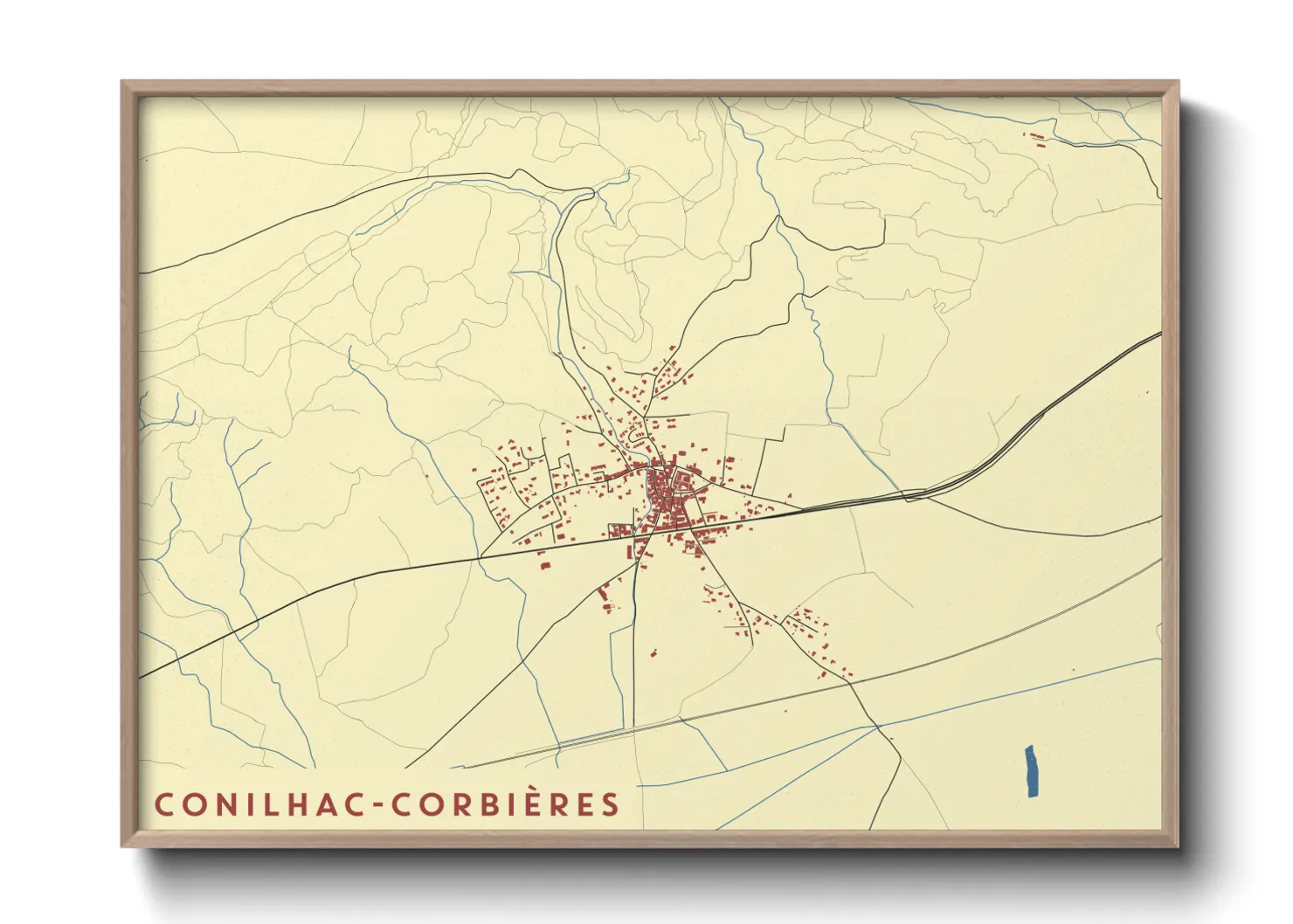 Une affiche de carte sur Conilhac-Corbières