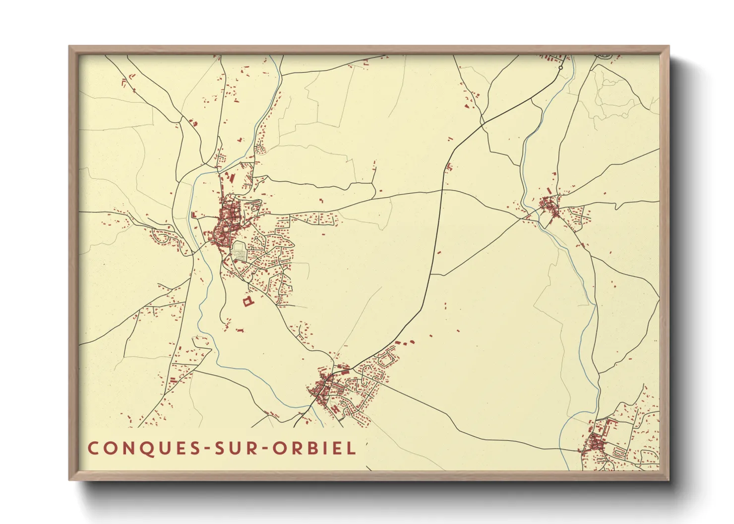 Une affiche de carte sur Conques-sur-Orbiel