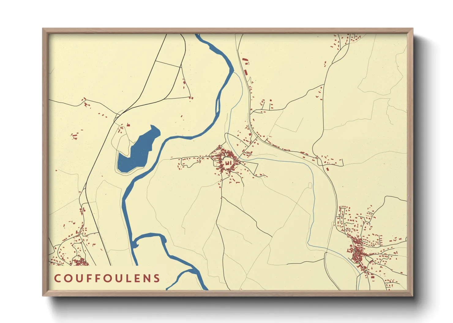 Une affiche de carte sur Couffoulens