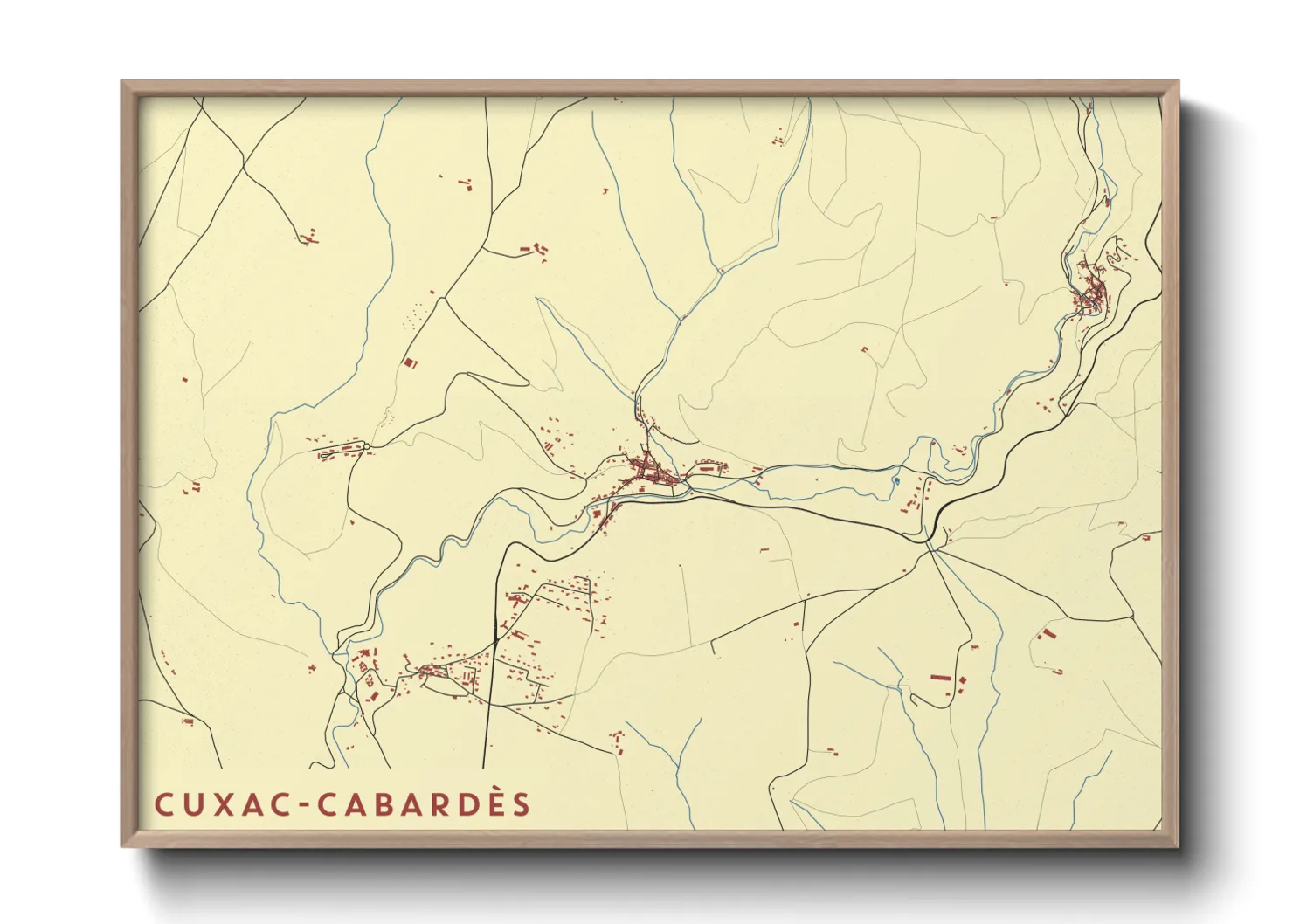 Une affiche de carte sur Cuxac-Cabardès