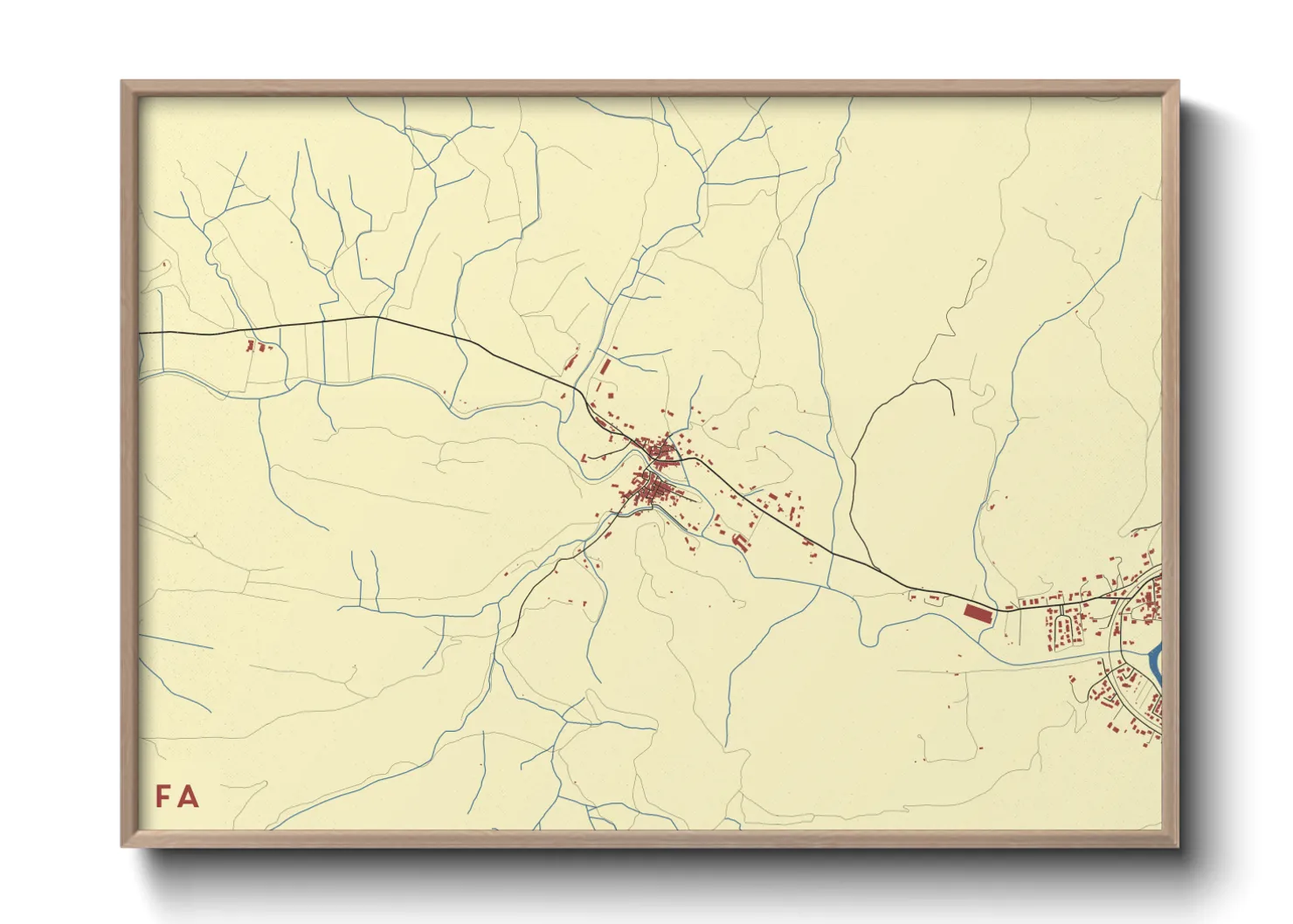 Une affiche de carte sur Fa