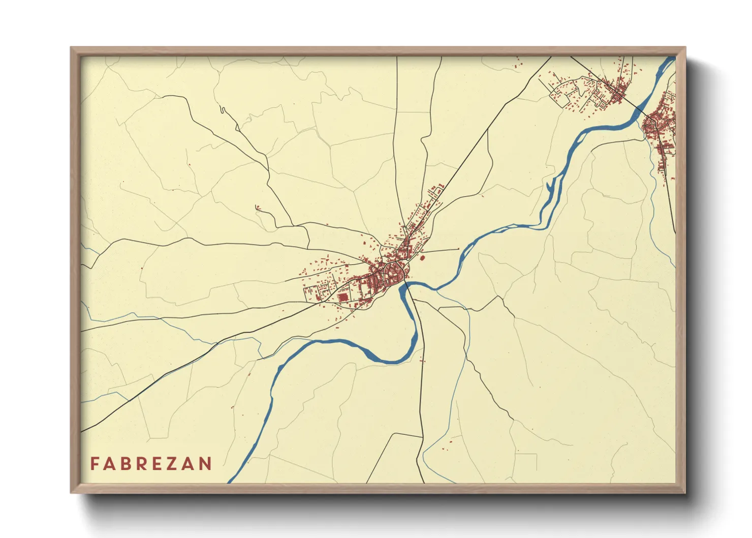 Une affiche de carte sur Fabrezan