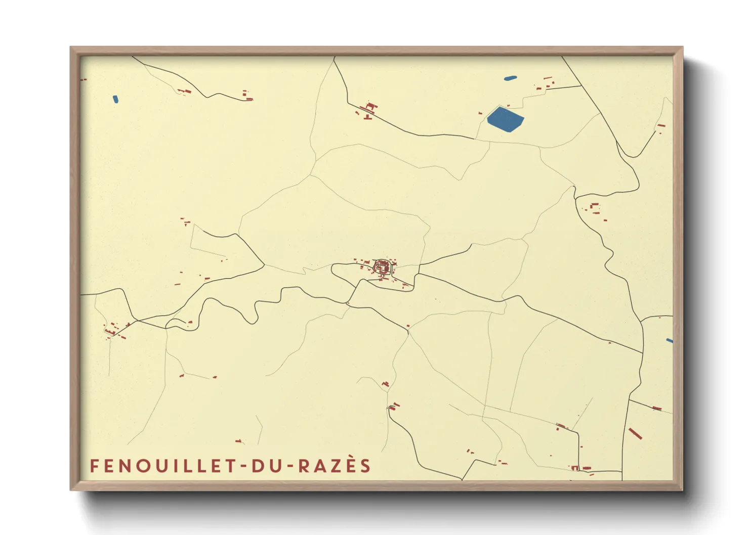 Une affiche de carte sur Fenouillet-du-Razès