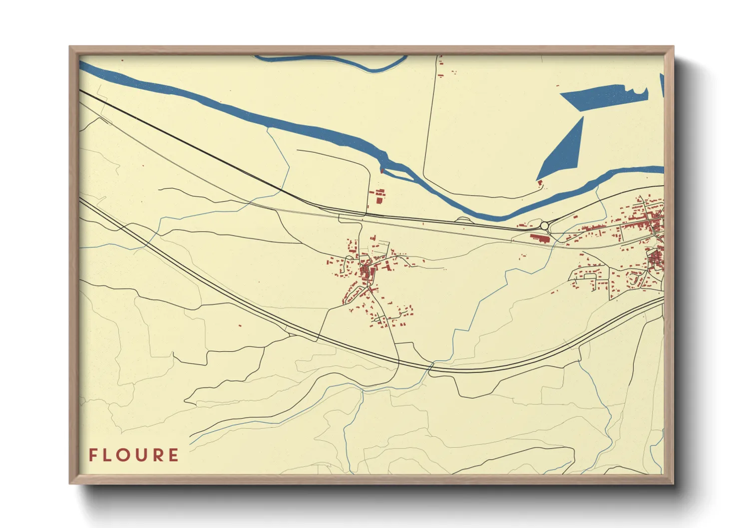 Une affiche de carte sur Floure