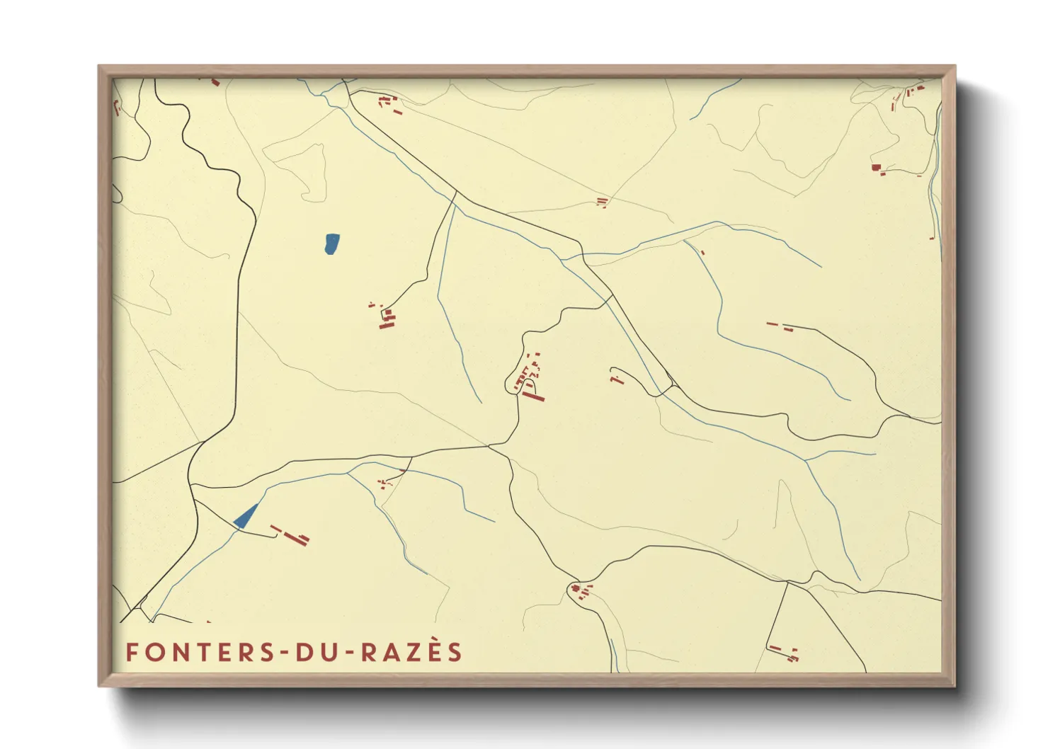 Une affiche de carte sur Fonters-du-Razès