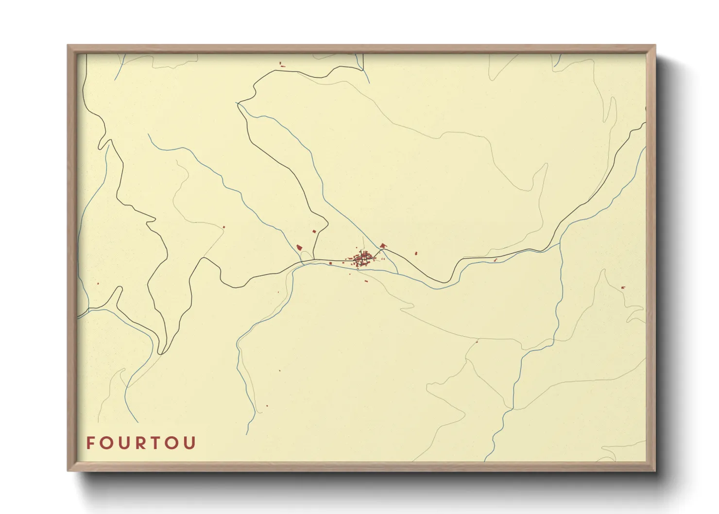 Une affiche de carte sur Fourtou