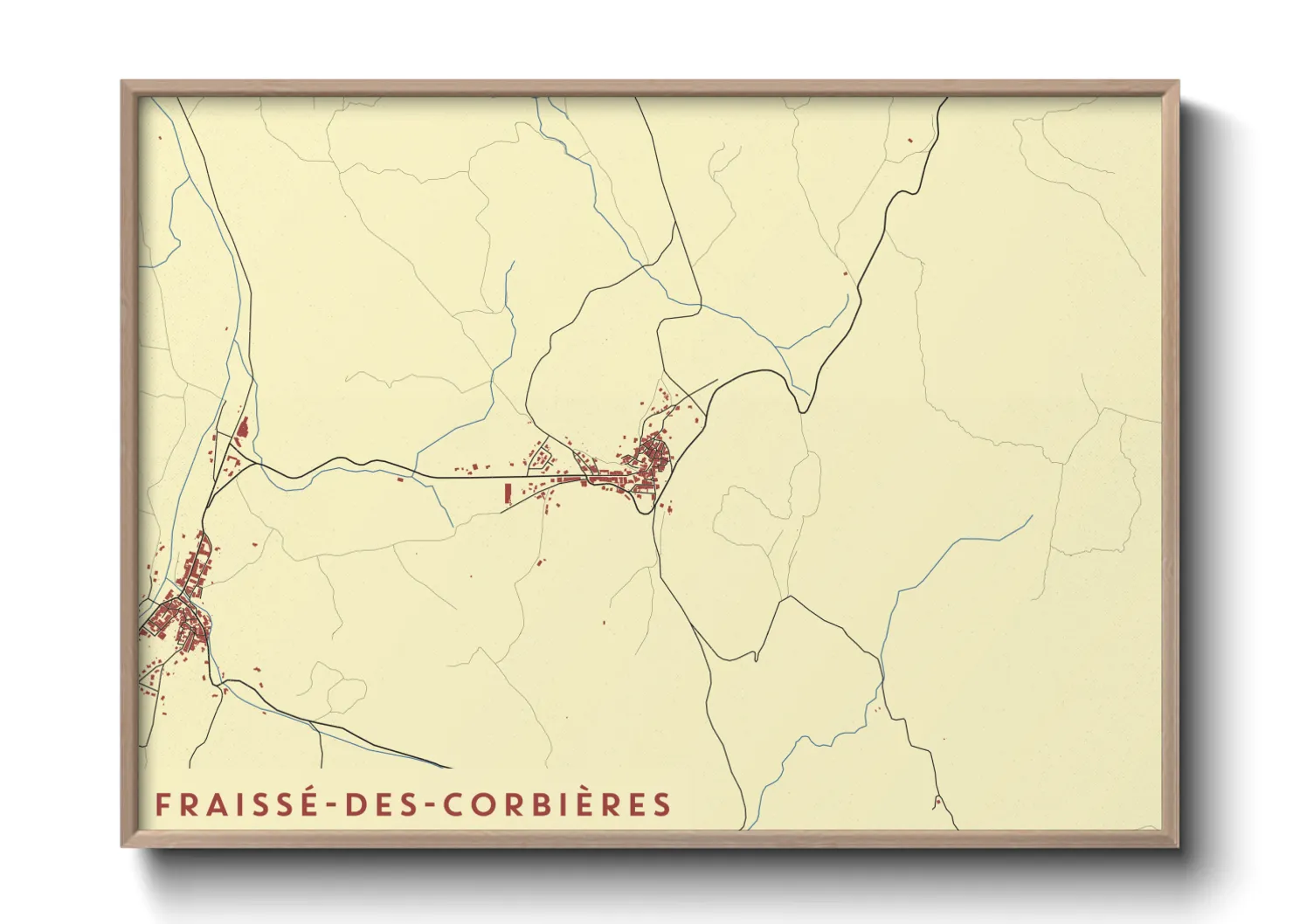 Une affiche de carte sur Fraissé-des-Corbières