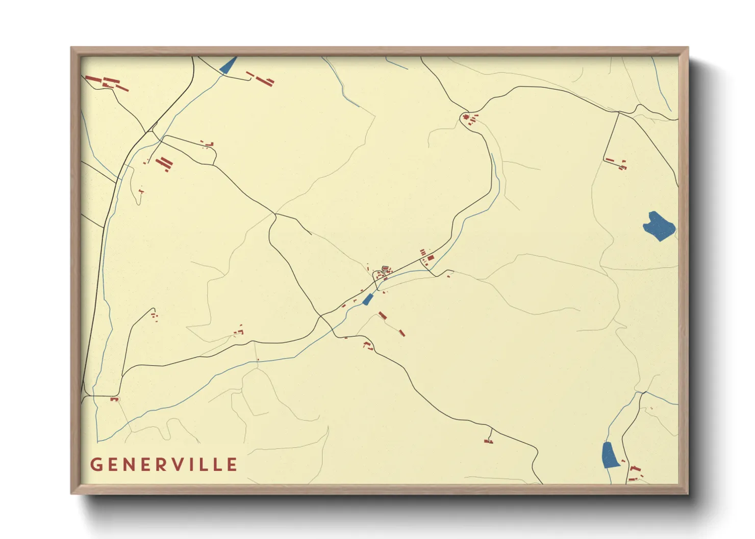 Une affiche de carte sur Generville