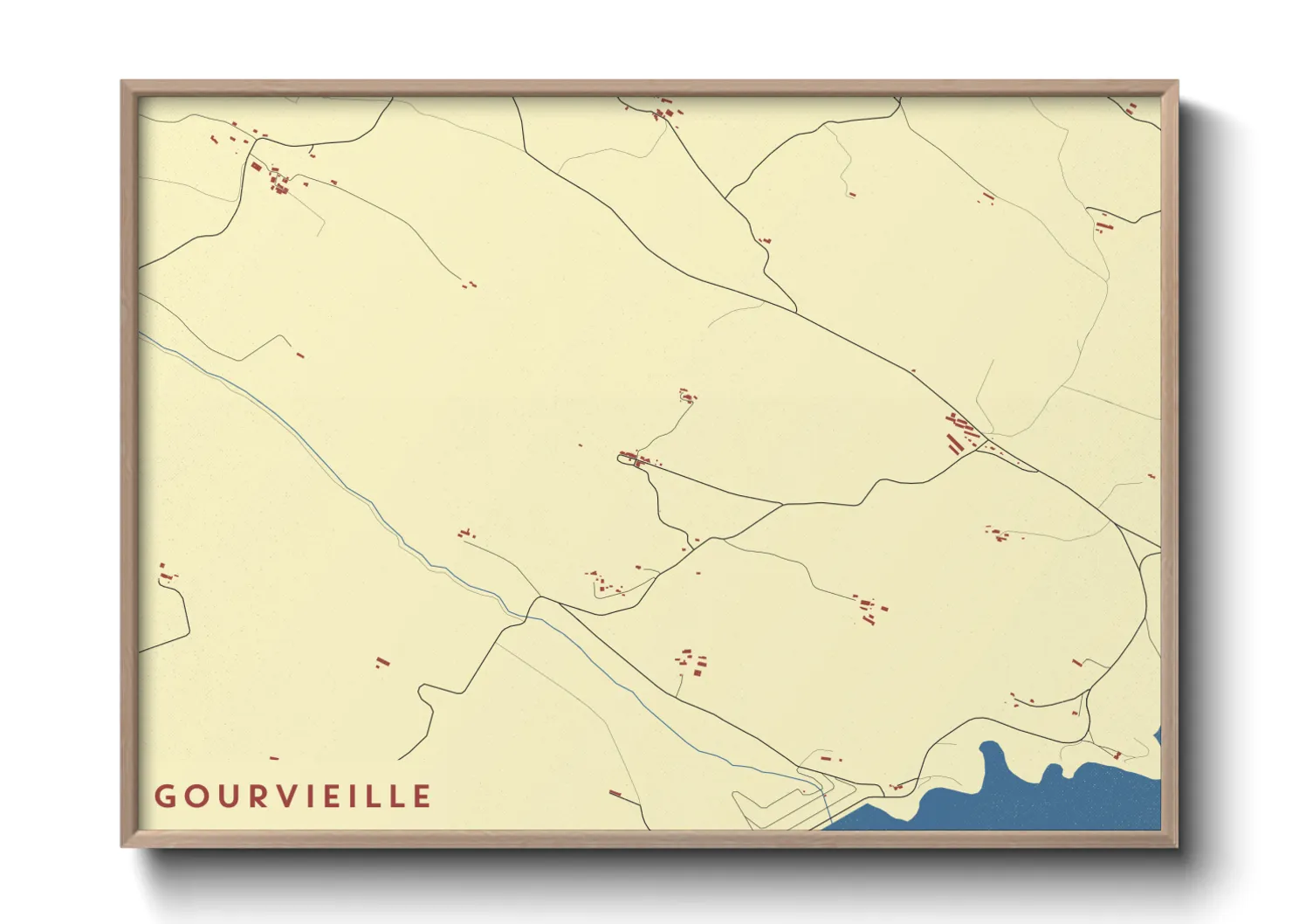Une affiche de carte sur Gourvieille