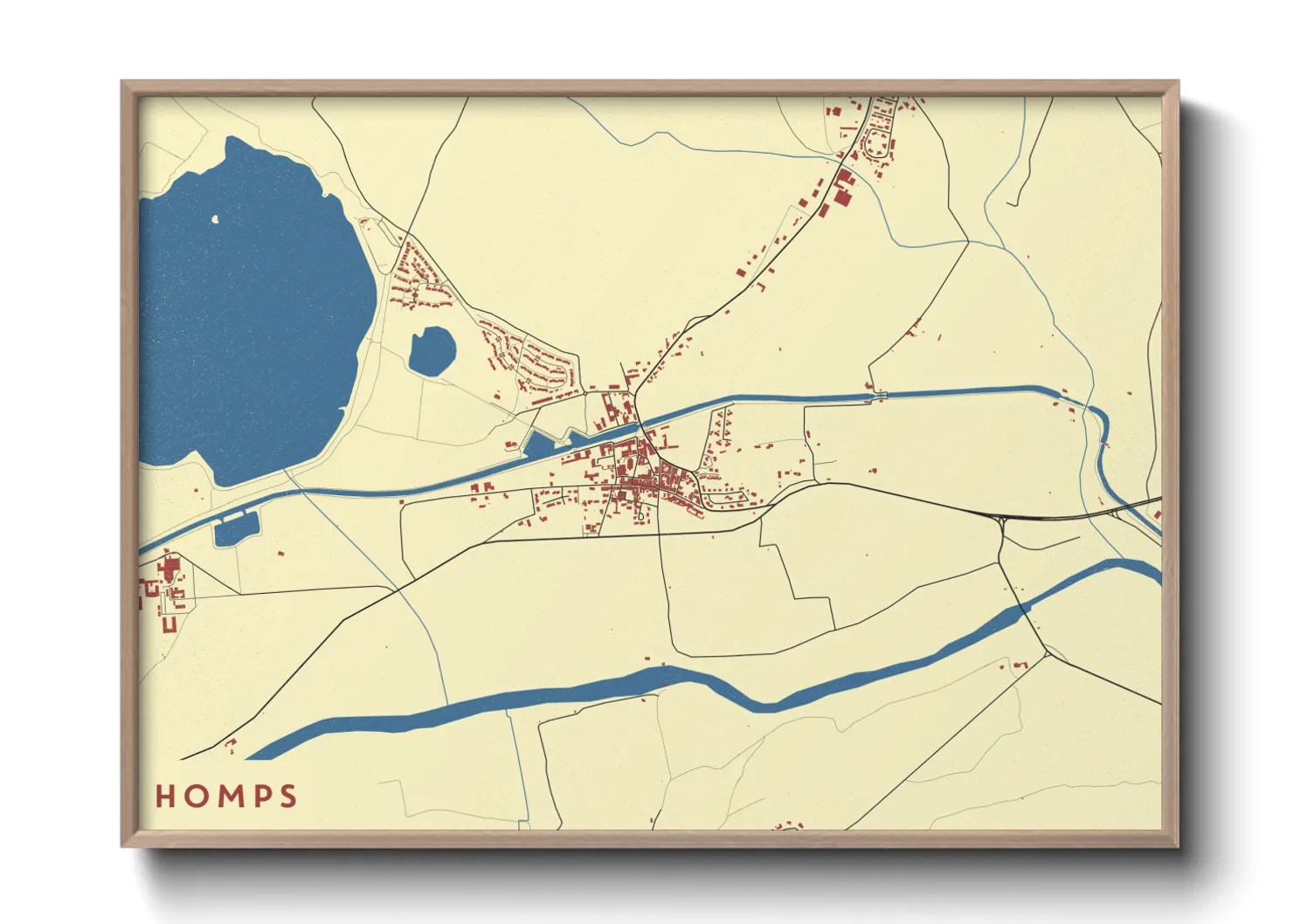 Une affiche de carte sur Homps