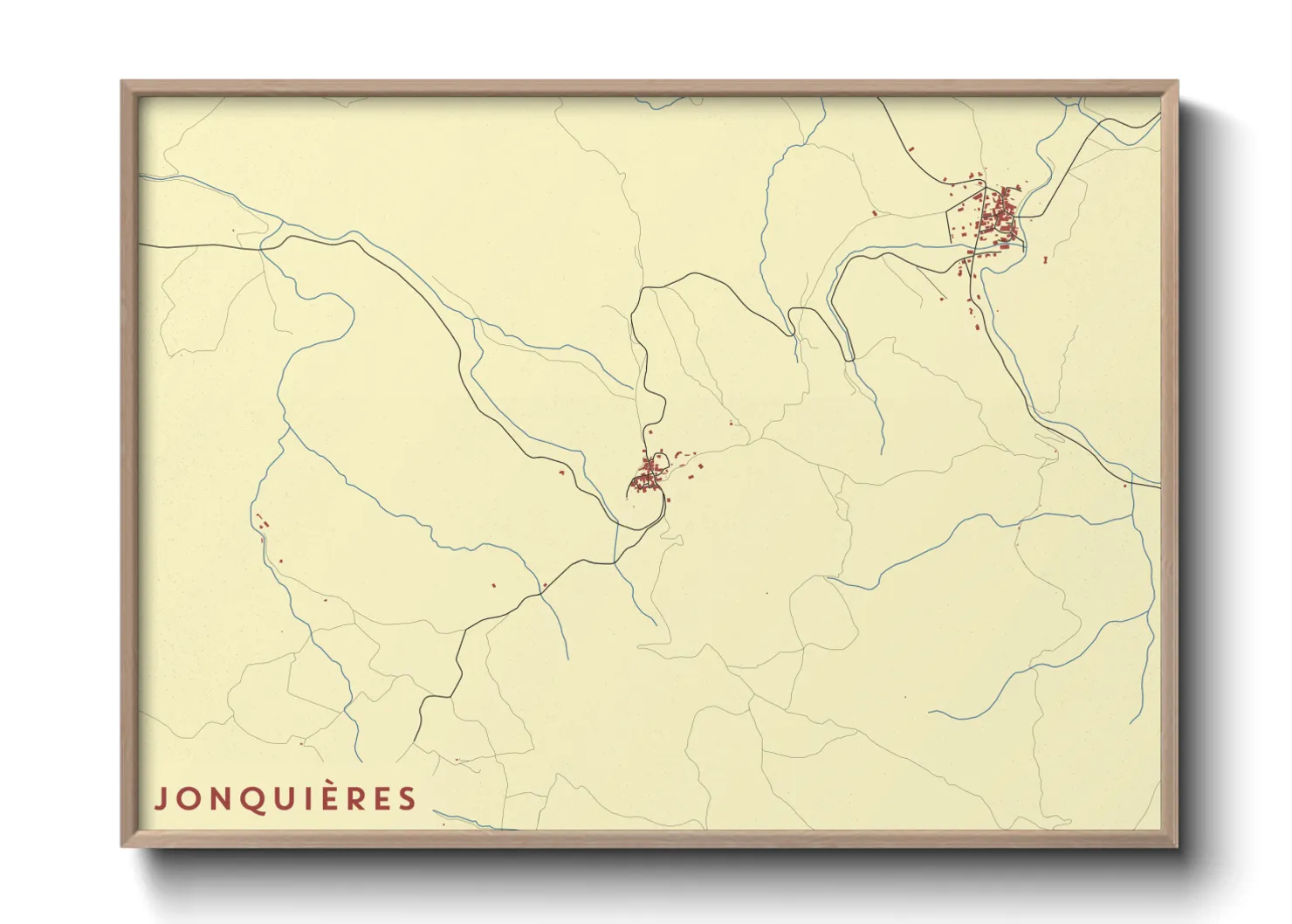 Une affiche de carte sur Jonquières