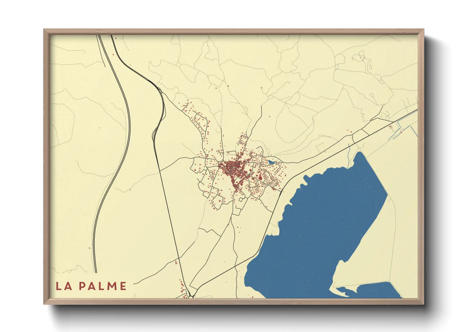 Une affiche de carte sur La Palme