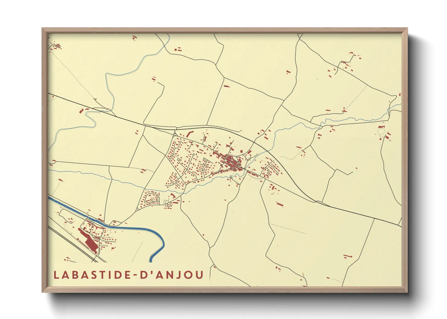 Une affiche de carte sur Labastide-d'Anjou