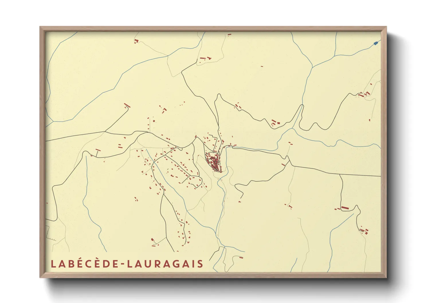 Une affiche de carte sur Labécède-Lauragais