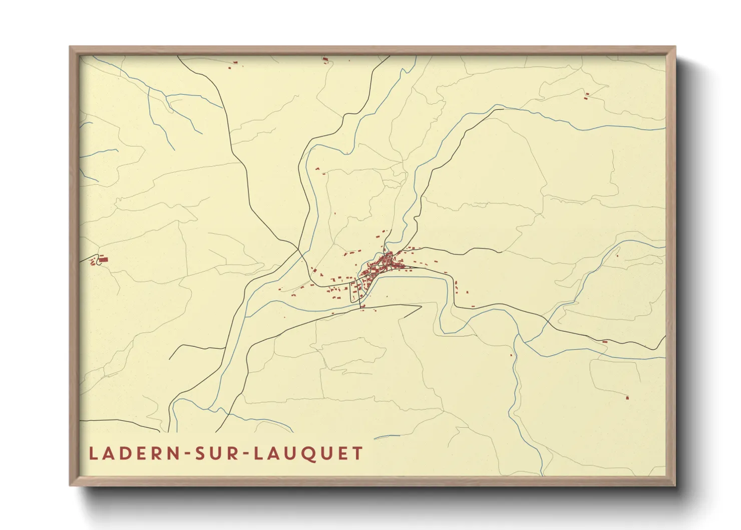 Une affiche de carte sur Ladern-sur-Lauquet
