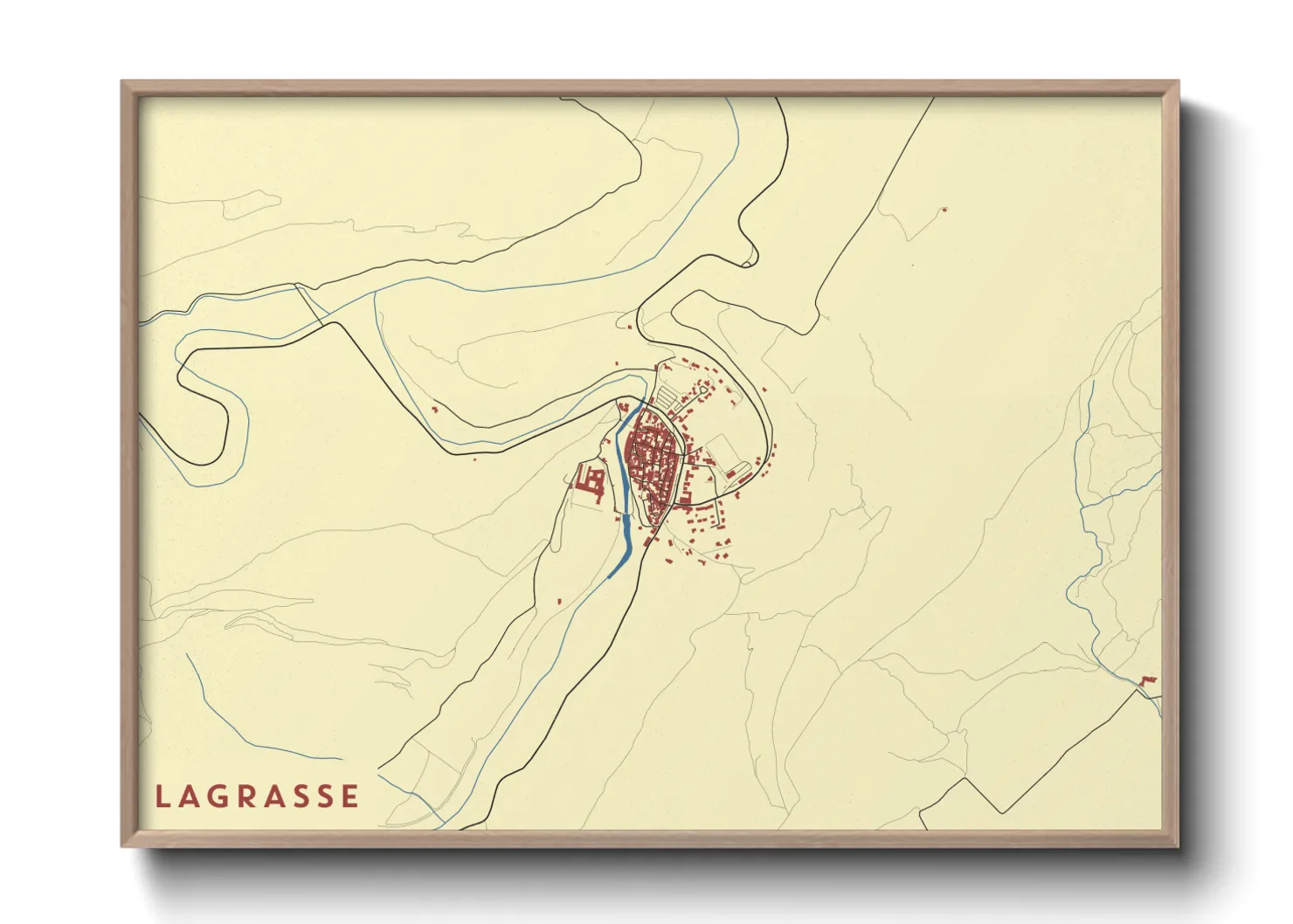 Une affiche de carte sur Lagrasse