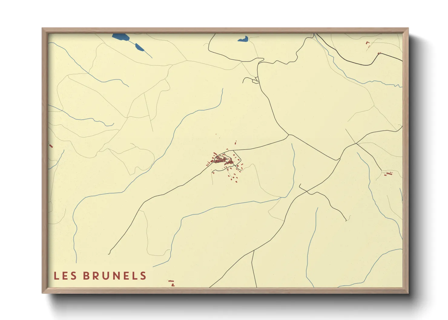Une affiche de carte sur Les Brunels