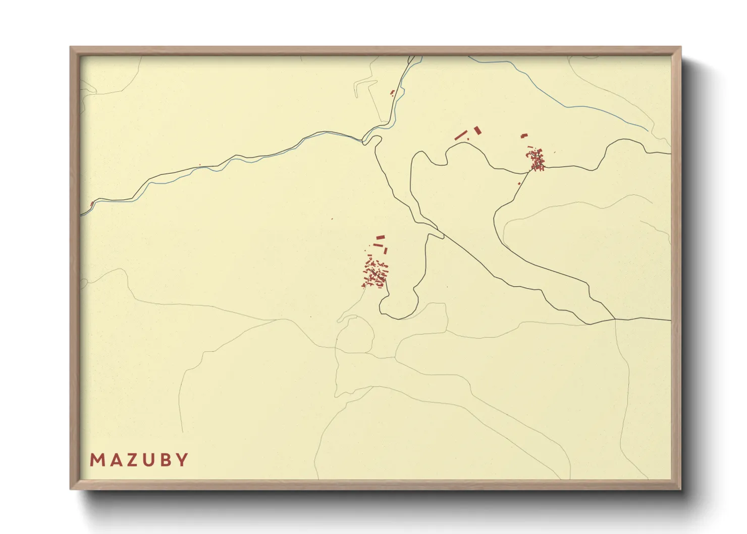 Une affiche de carte sur Mazuby