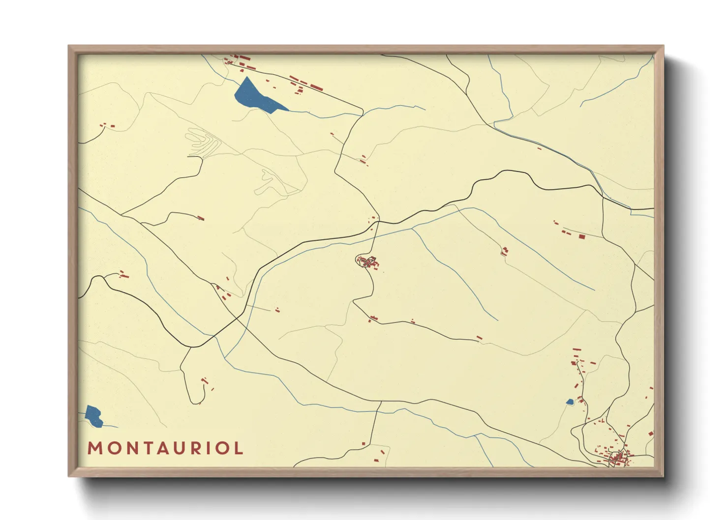 Une affiche de carte sur Montauriol