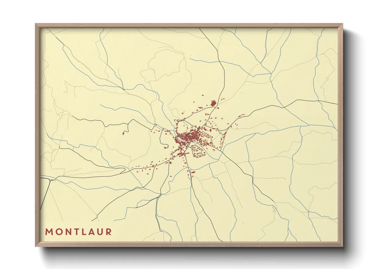 Une affiche de carte sur Montlaur
