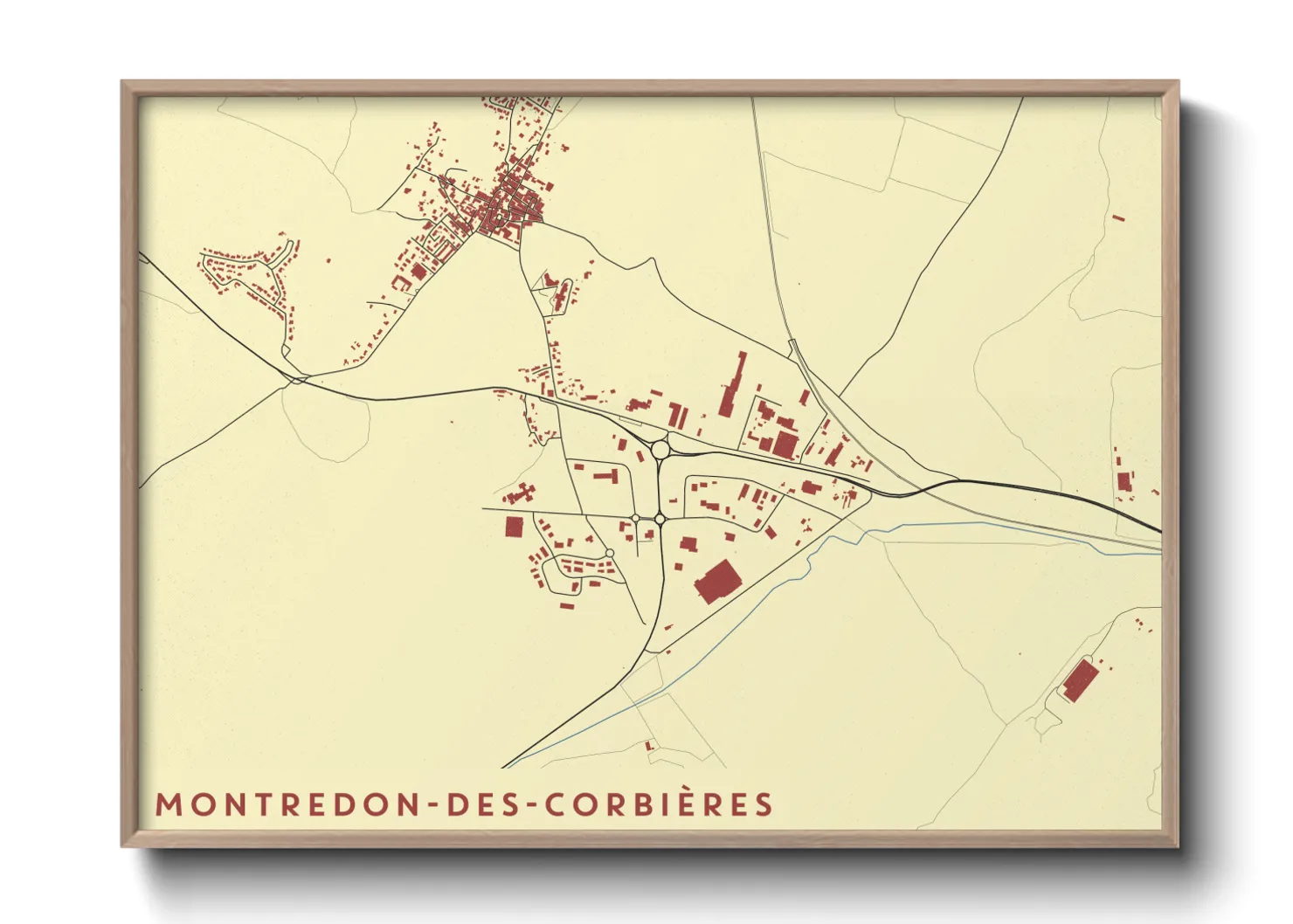 Une affiche de carte sur Montredon-des-Corbières