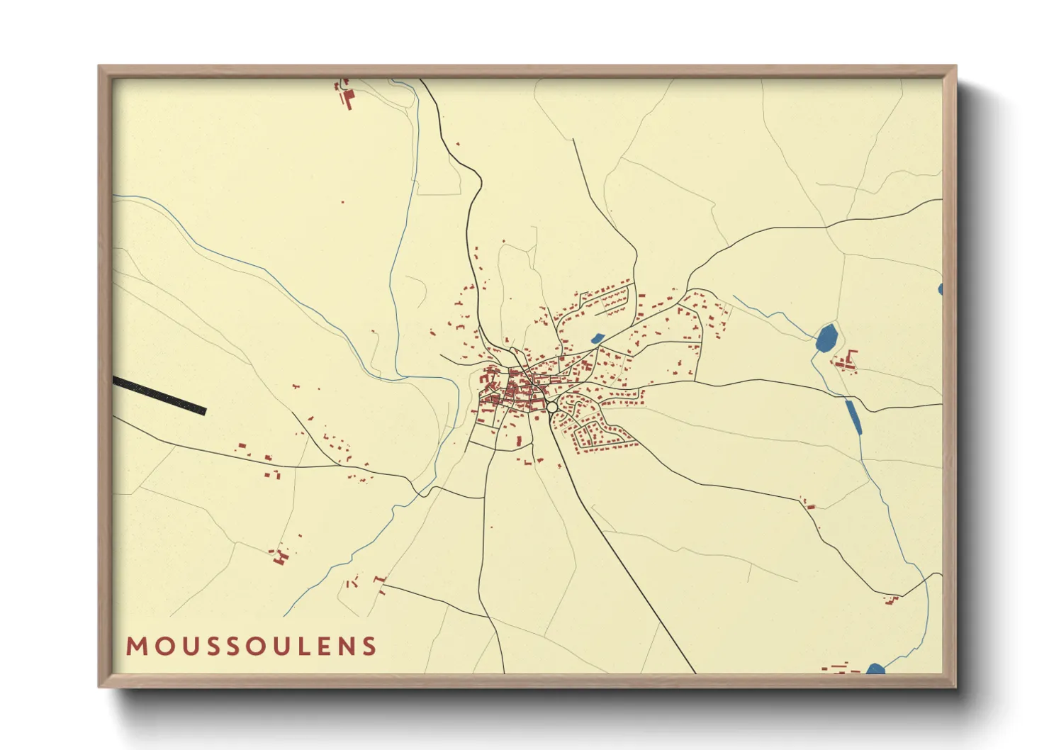 Une affiche de carte sur Moussoulens
