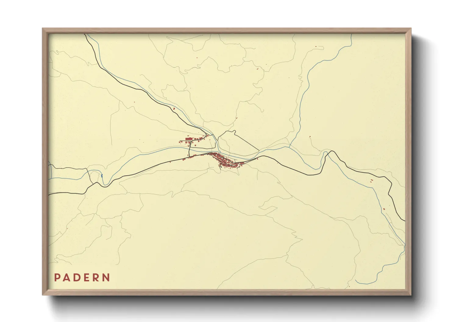 Une affiche de carte sur Padern