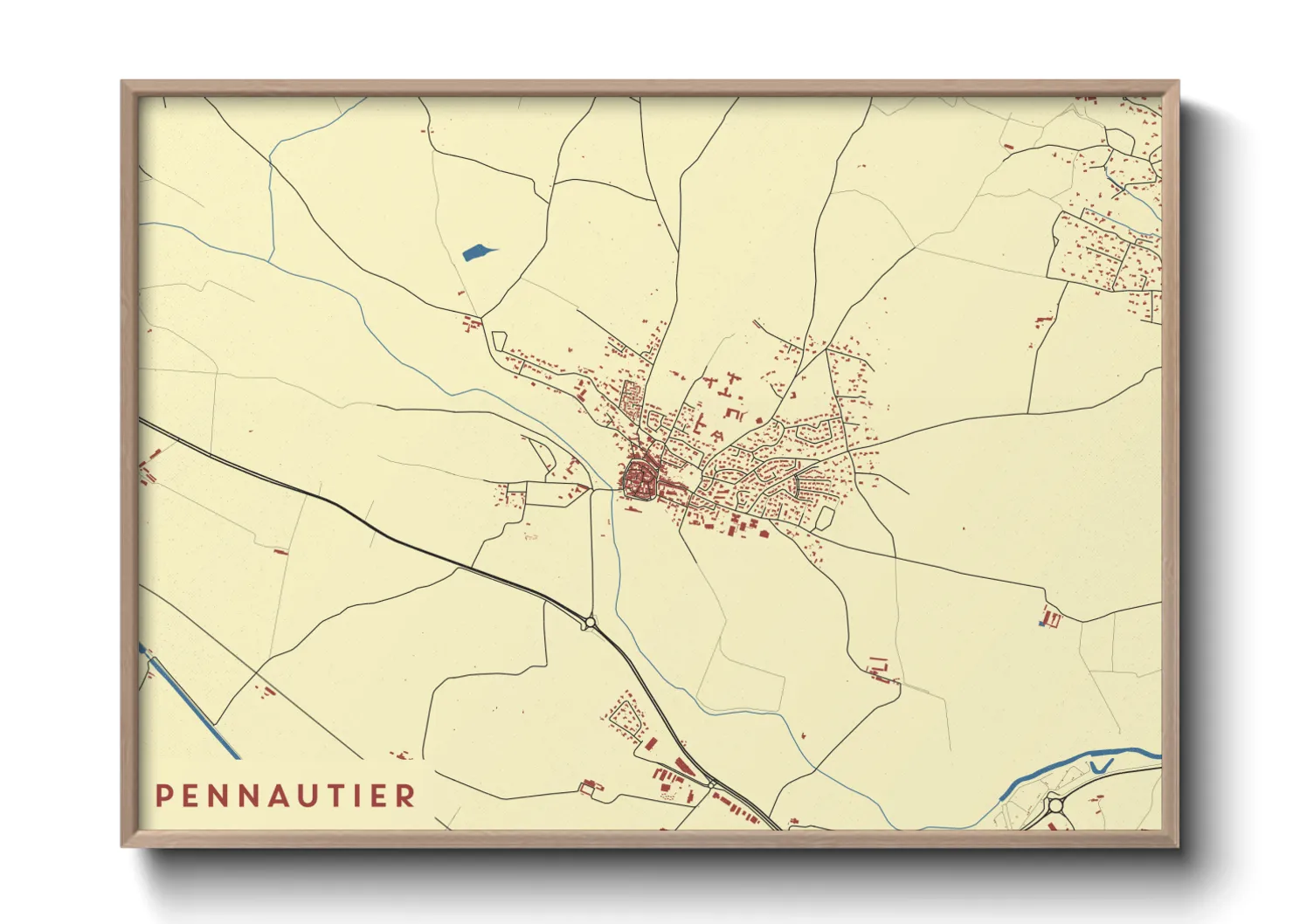 Une affiche de carte sur Pennautier
