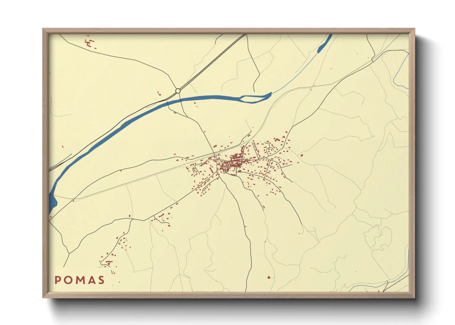 Une affiche de carte sur Pomas