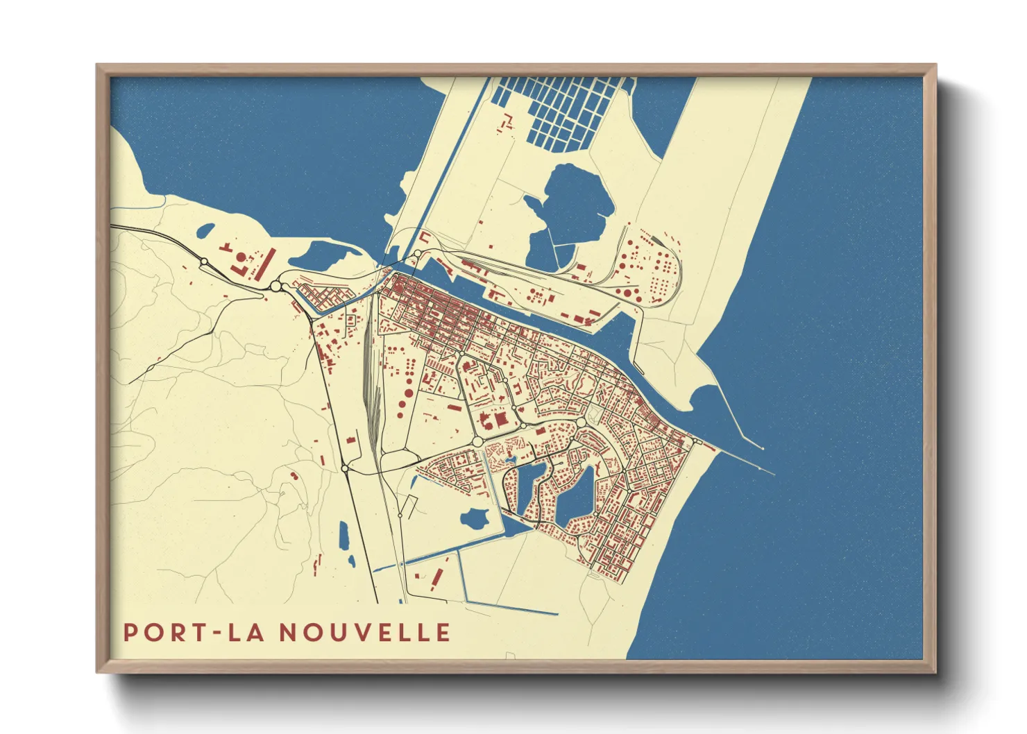 Une affiche de carte sur Port-La Nouvelle