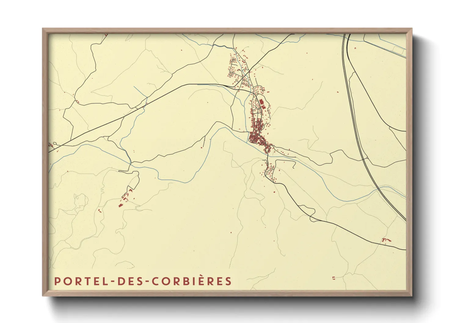 Une affiche de carte sur Portel-des-Corbières