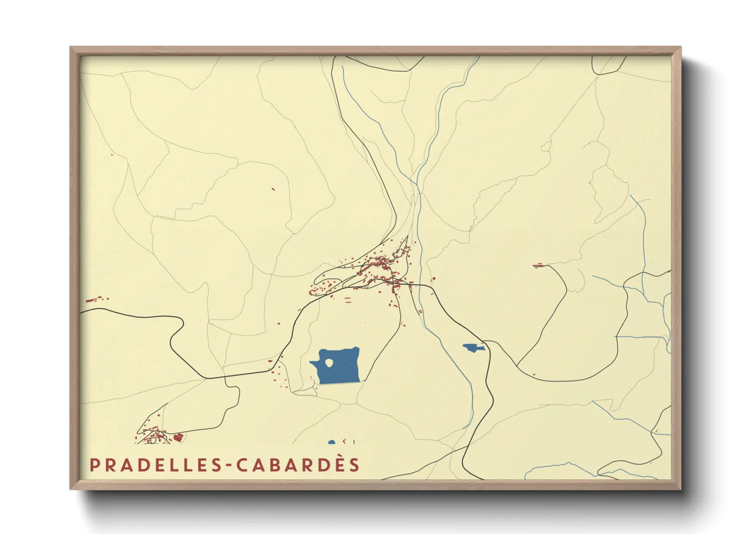 Une affiche de carte sur Pradelles-Cabardès