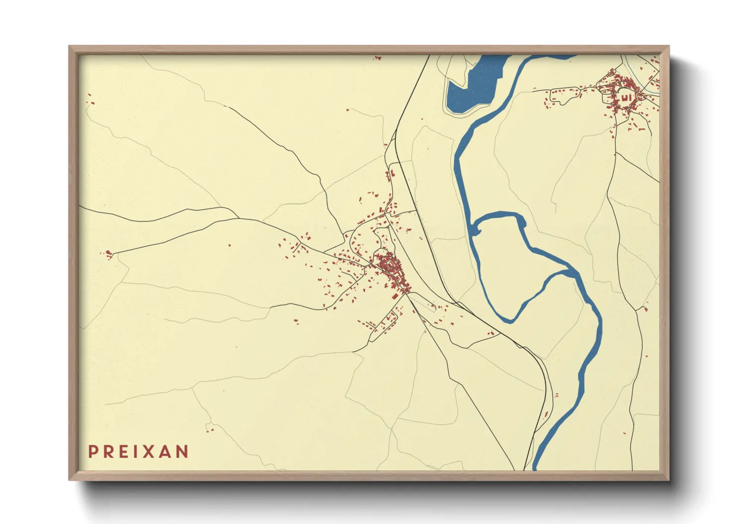 Une affiche de carte sur Preixan