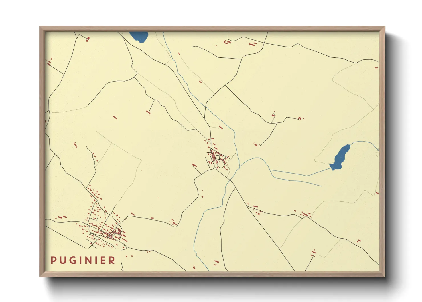 Une affiche de carte sur Puginier