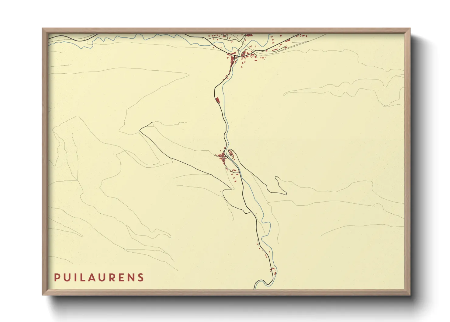 Une affiche de carte sur Puilaurens