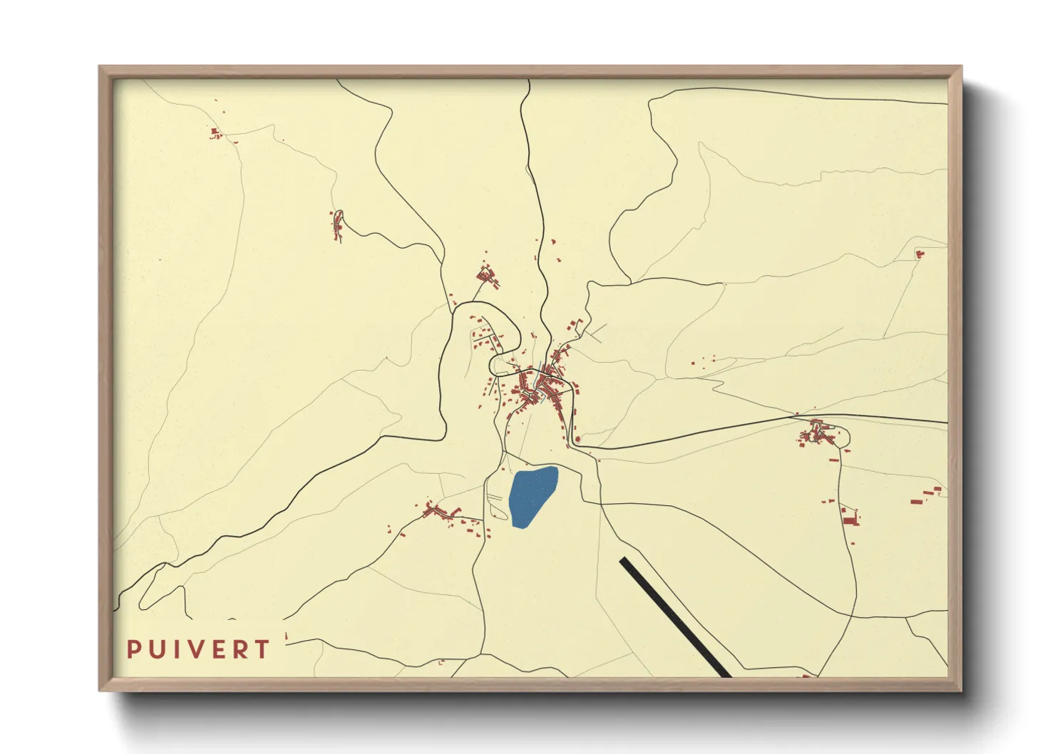 Une affiche de carte sur Puivert