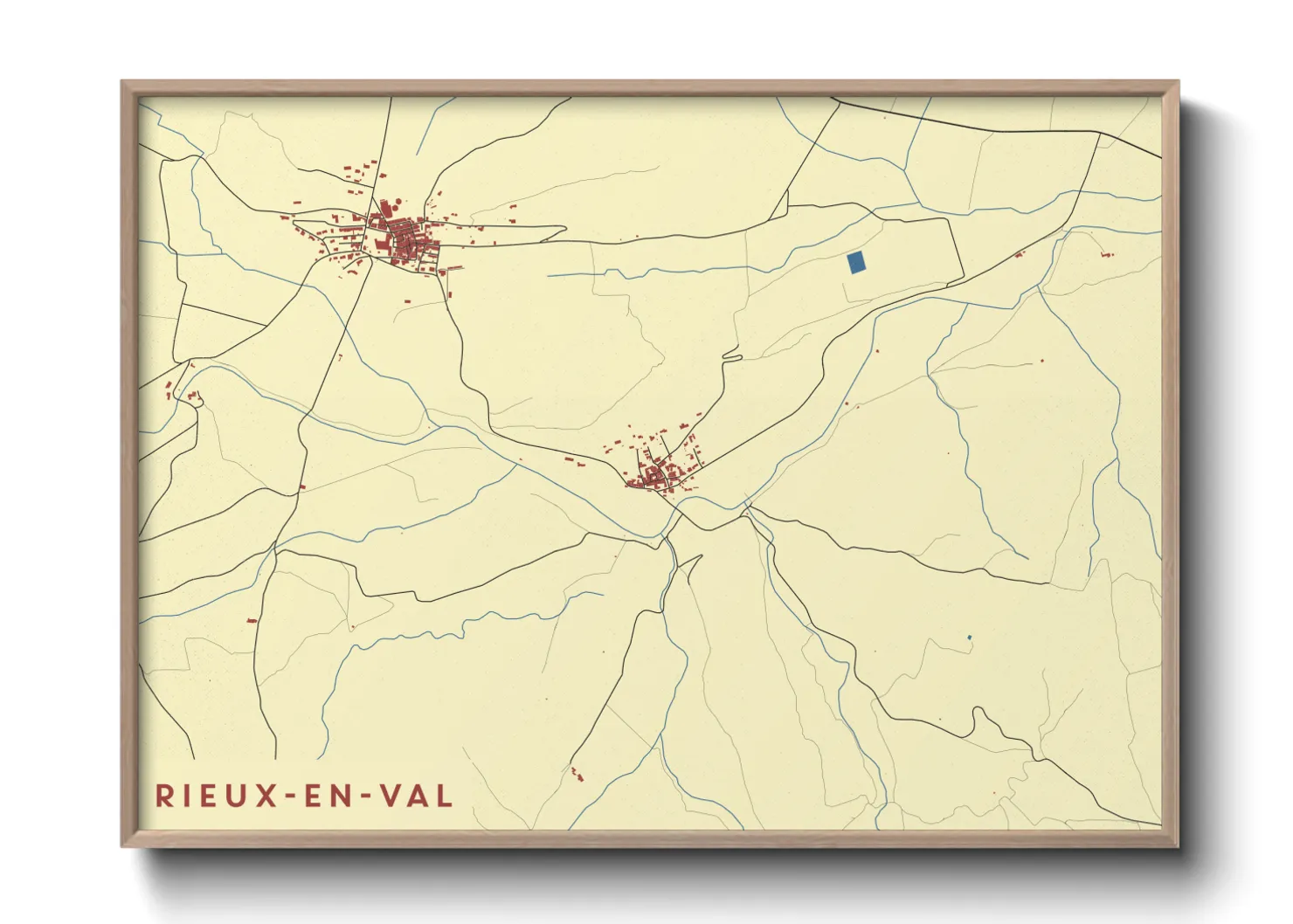 Une affiche de carte sur Rieux-en-Val
