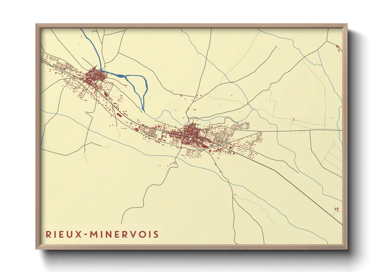 Une affiche de carte sur Rieux-Minervois