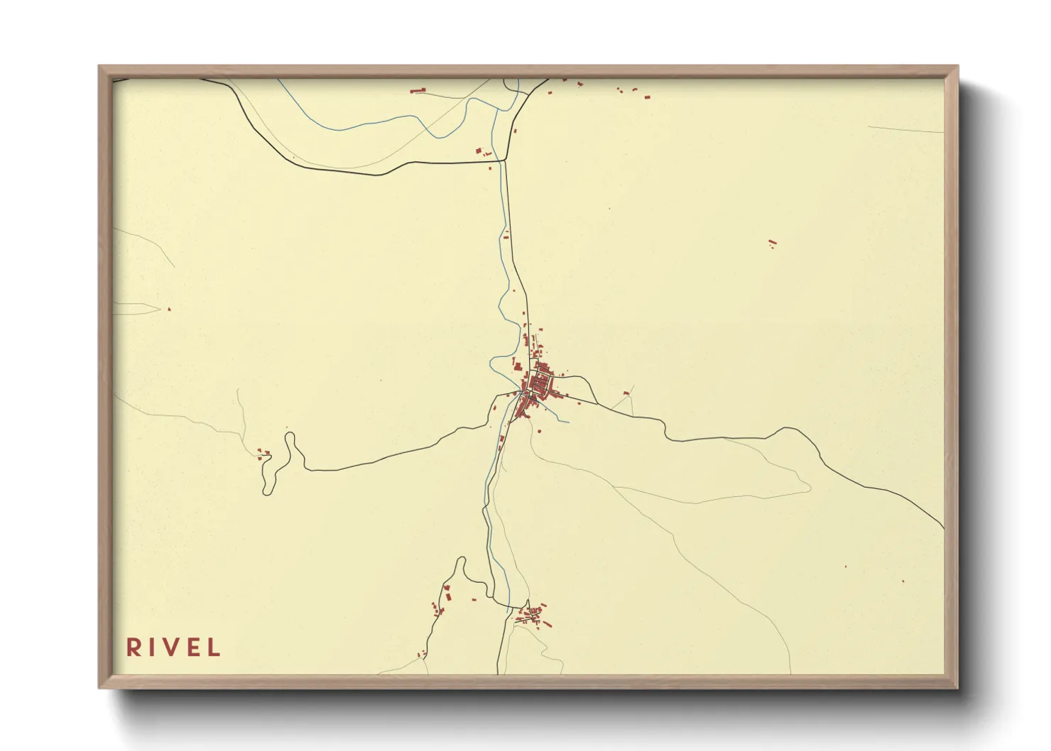 Une affiche de carte sur Rivel